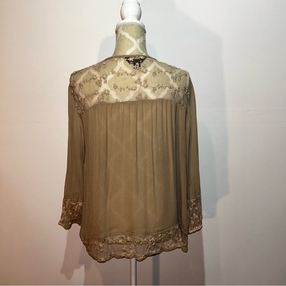 Charlie Paige - Taupe Lace-detail Cardigan - Picture 3 of 4